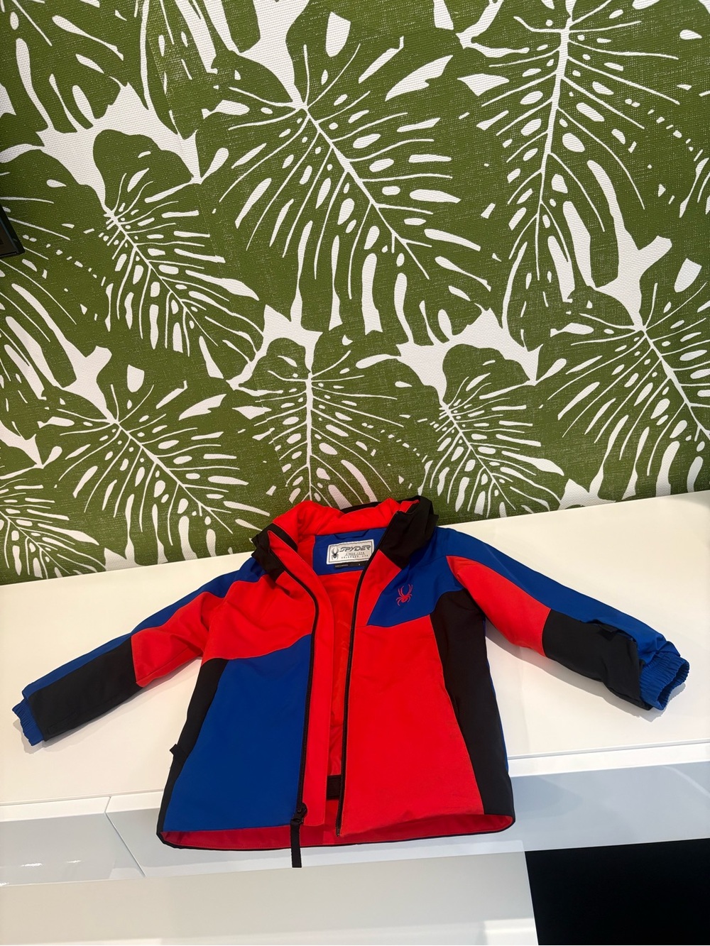 Spyder Kids Red, Blue & Black Color-Block Rain Jacket